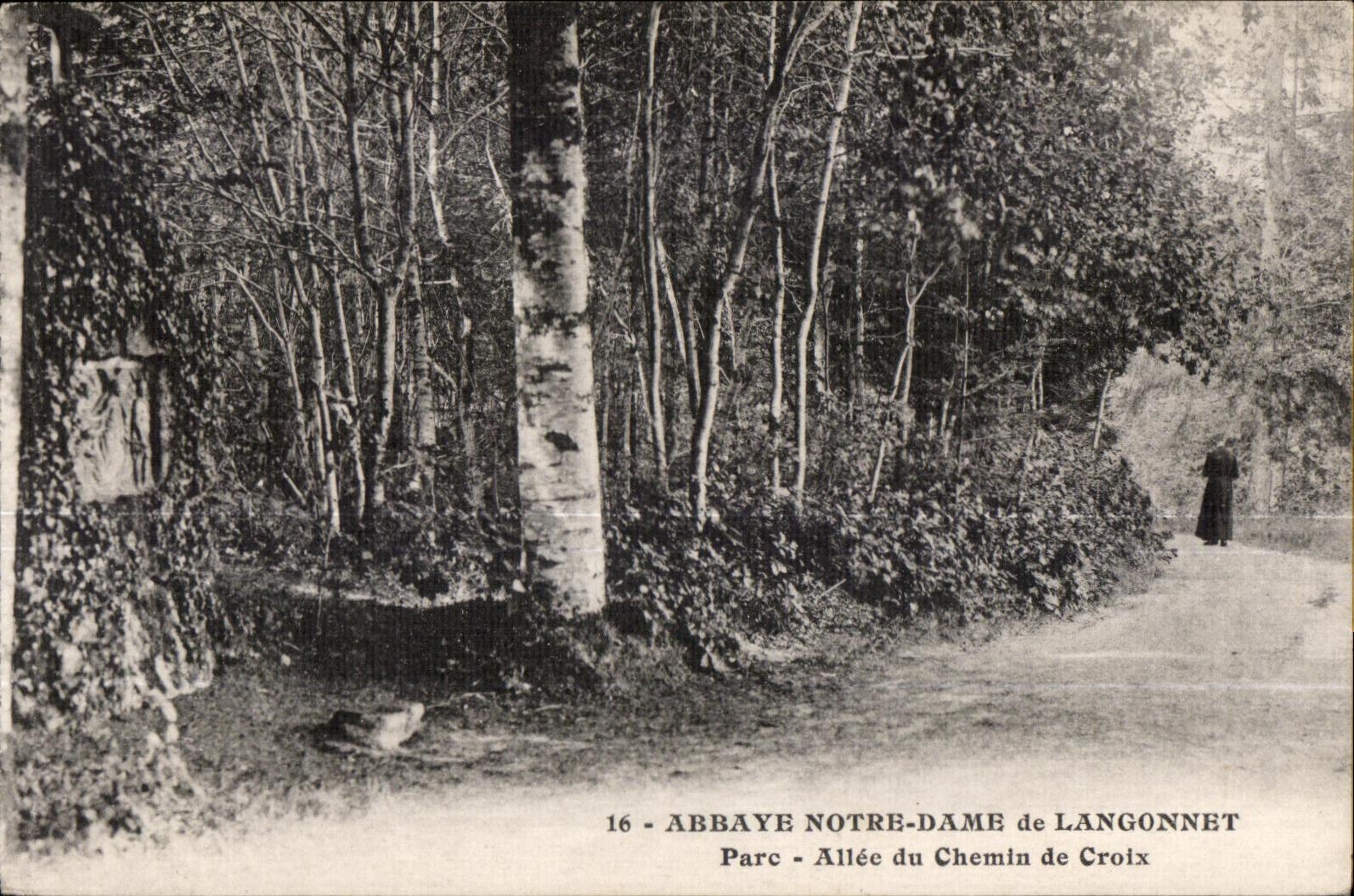 CPA Abbay nuestra senora del parque Allee de Langonnet de la manera de cruz