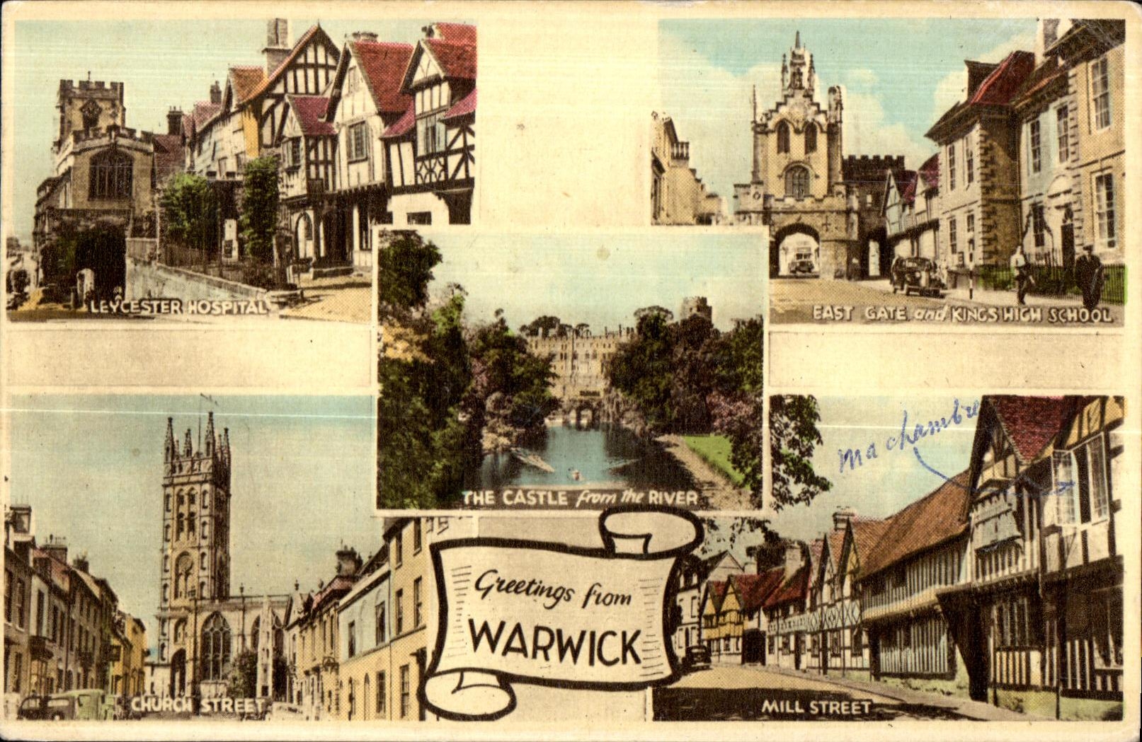 CPA The Castle from the River Warwick