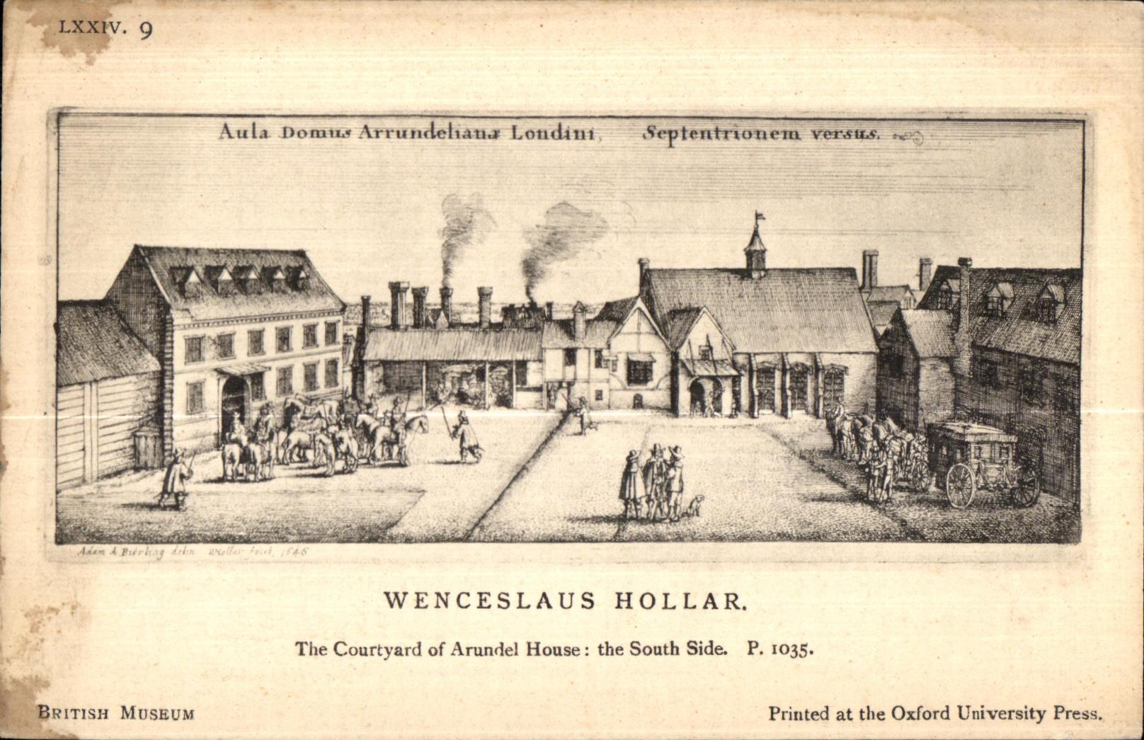 CPA Wenceslaus Hollar The Courtyard of Arundel House the South Side
