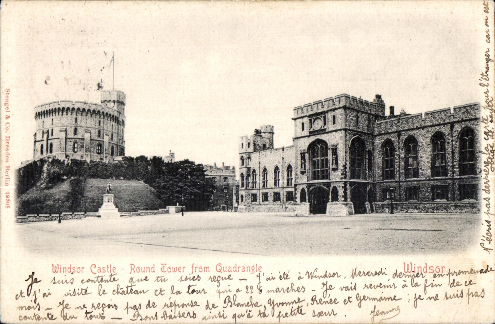 CPA Windsor Castle Round Tower from Quadrangle