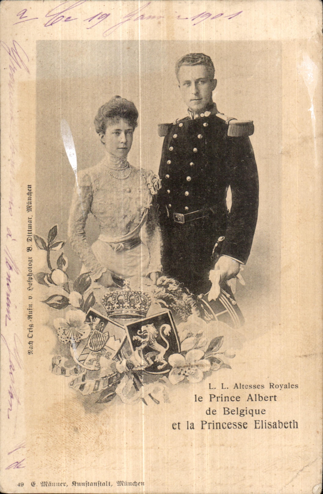 CPA L L Altresses Royales le Prince Albert de Belgique et la Princesse Elisabeth