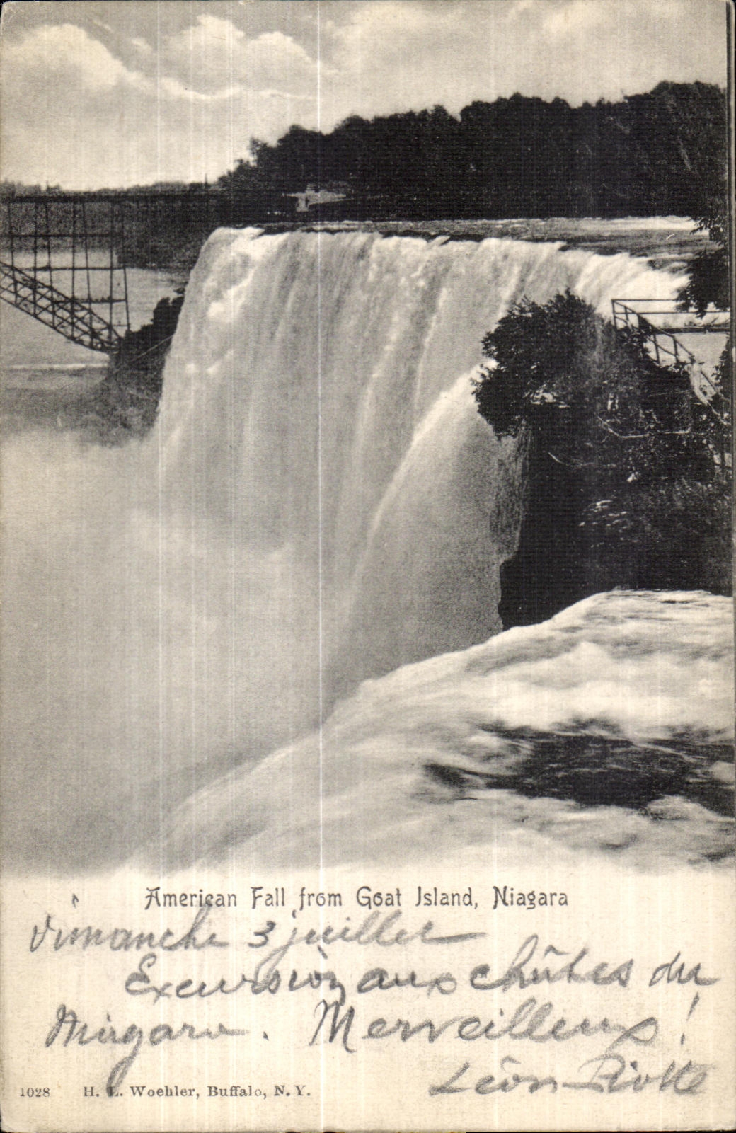 CPA American Fall from Goat Island the Niagara