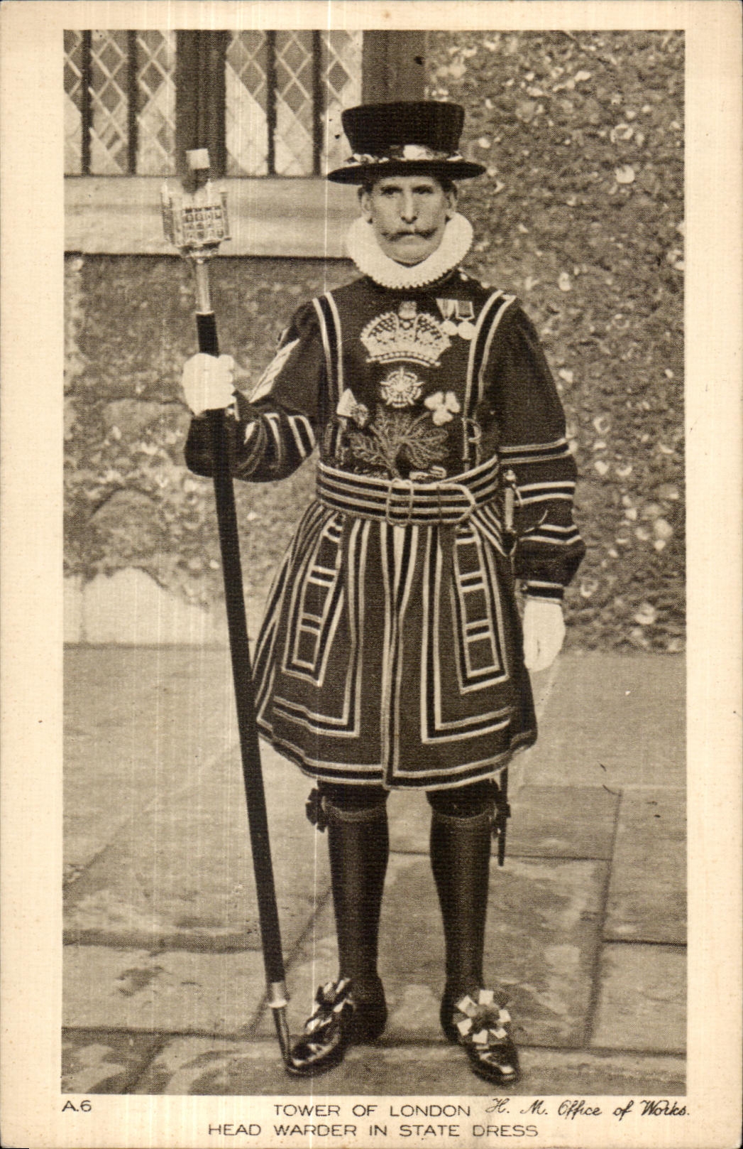 CPA Tower off London Head Warder in StateDress Folklore Costume