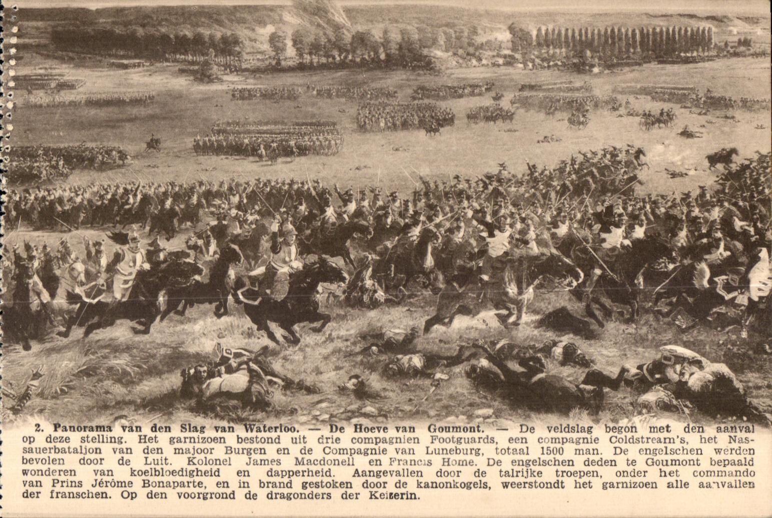 CPA Panorama van den Slag van Waterloo de Hoeve Goumont of veldsing begon puts nanvai