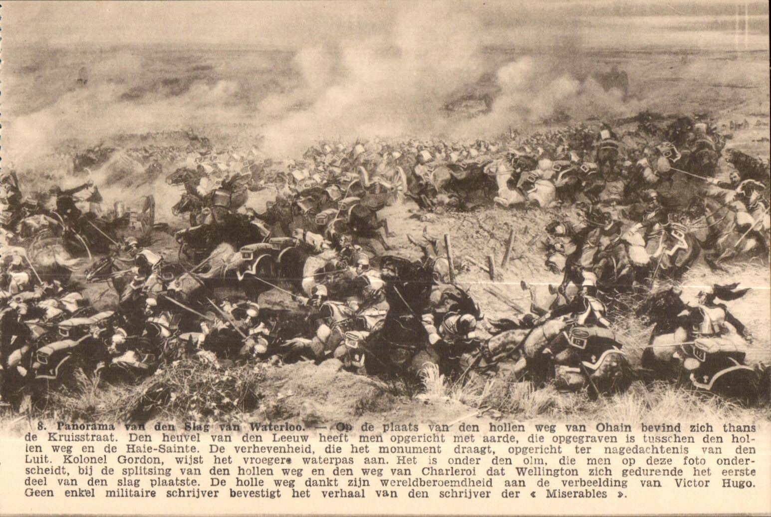 CPA Panorama van den Slag van Waterloo of seedlings van den hollen weg Venn Ohain bevind zich thans Kruisstraat Militaria