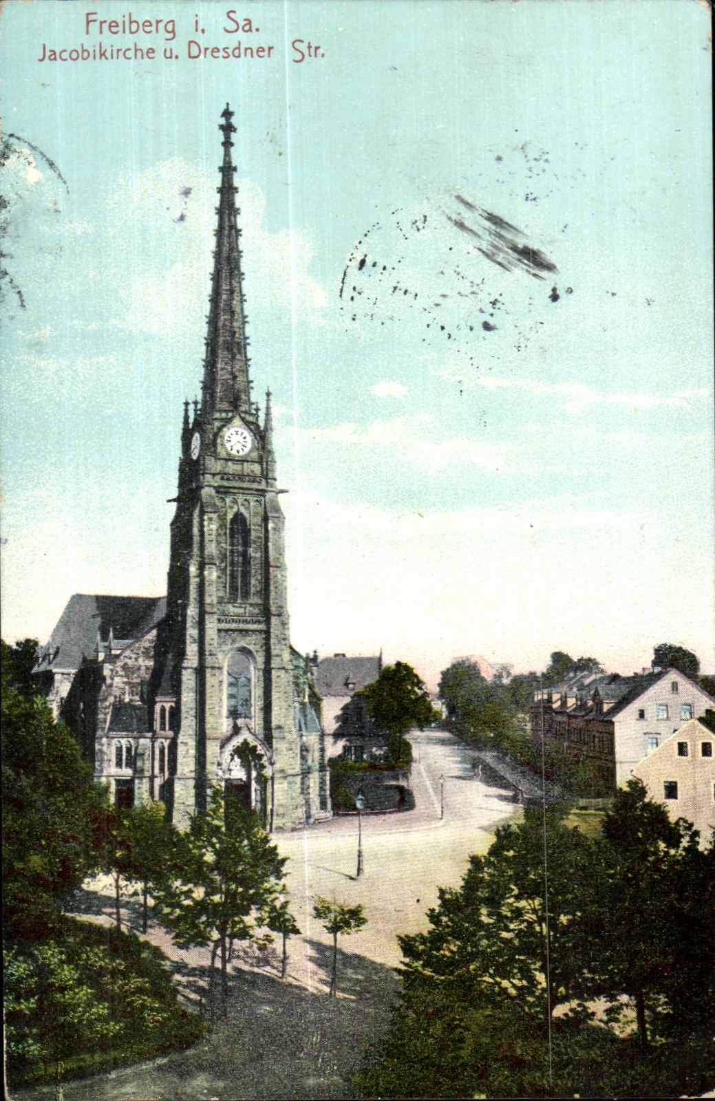 CPA Freiberg i Sa Jacobikirche u Dresdner Str