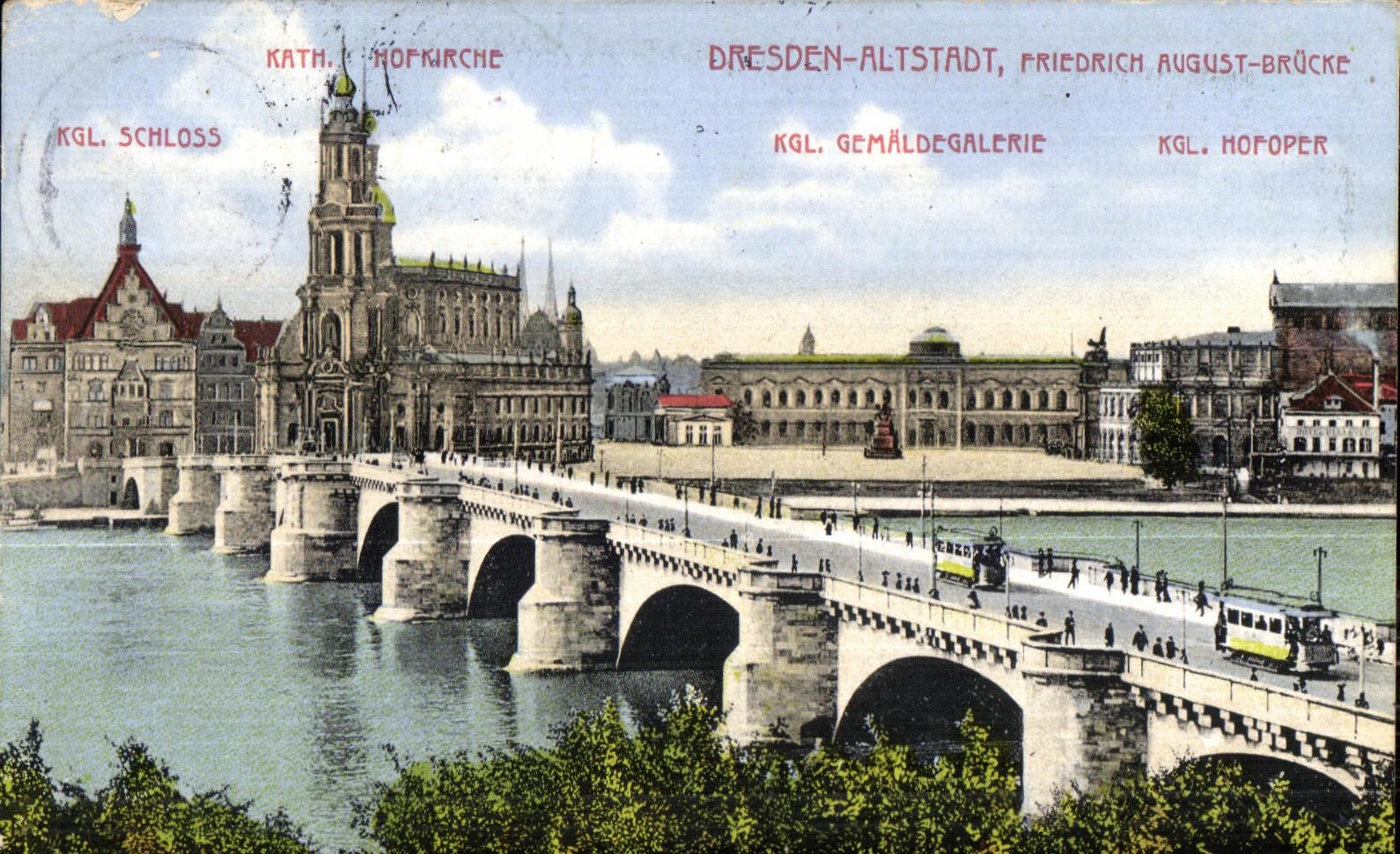 CPA Dresden Altstadt Priedrich August Brucke