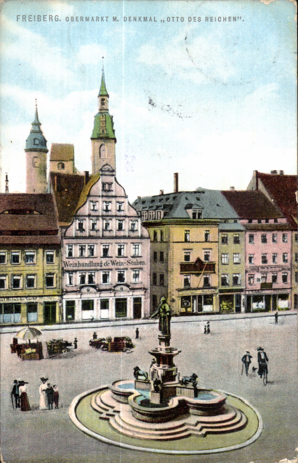 CPA Freiberg Obermarkt M Denkmal Otto Des Reichen