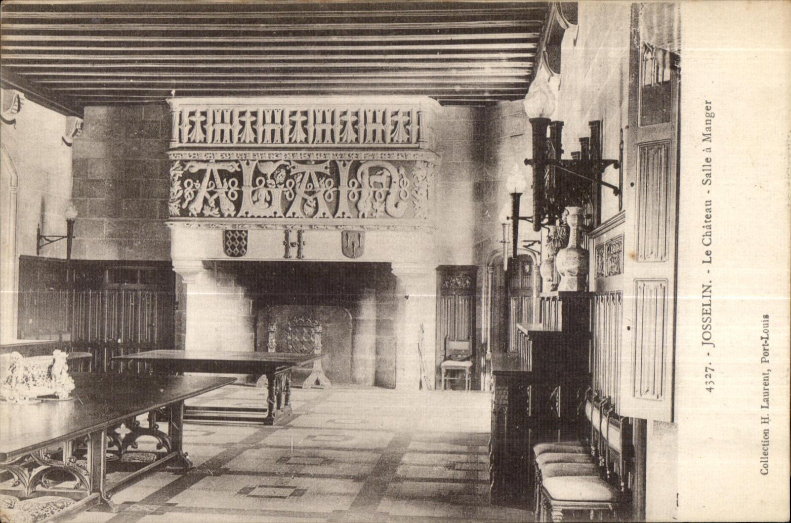 Josselin - el castillo - comedor - CPA