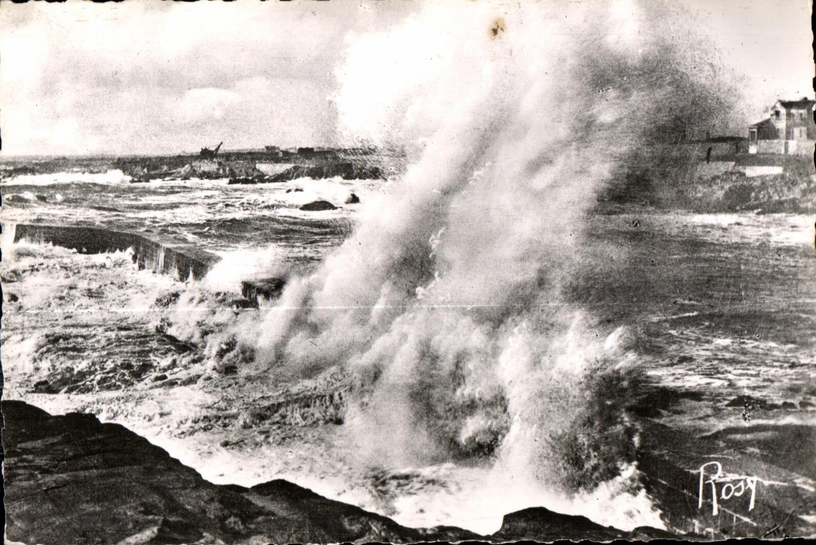 Borough of Batz - a Vague Monster on the Pier - CPA