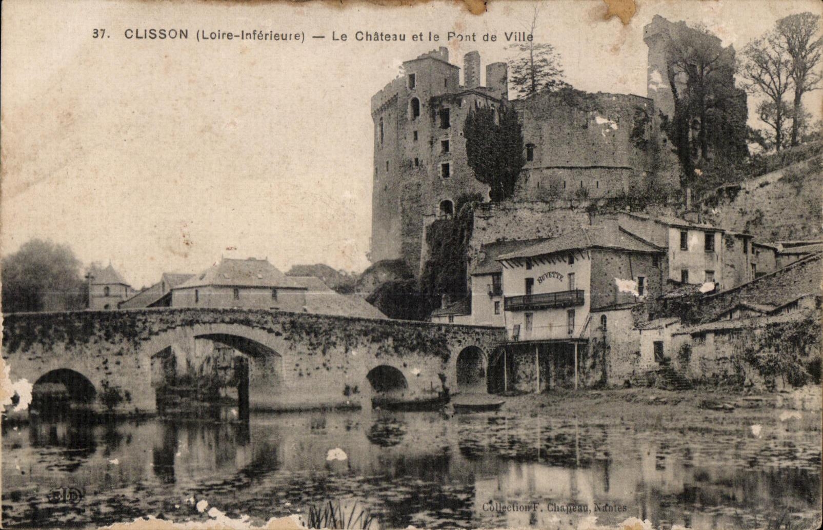 Clisson - el castillo y el puente de ciudad - CPA