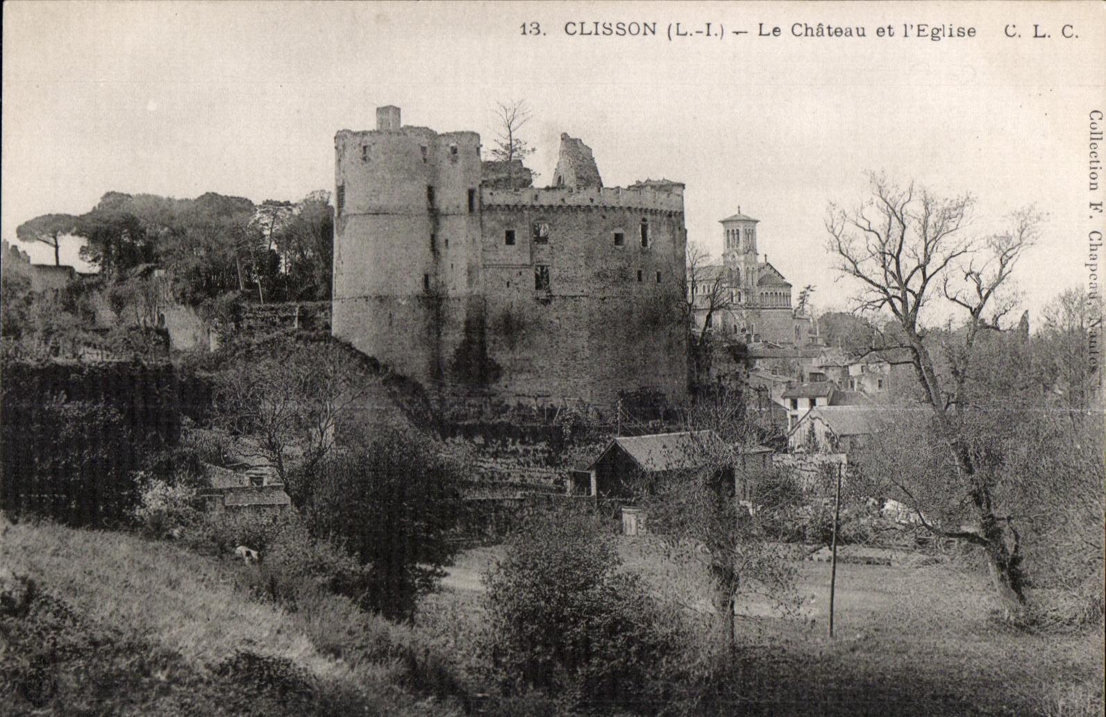 Clisson - el castillo y la iglesia - CPA