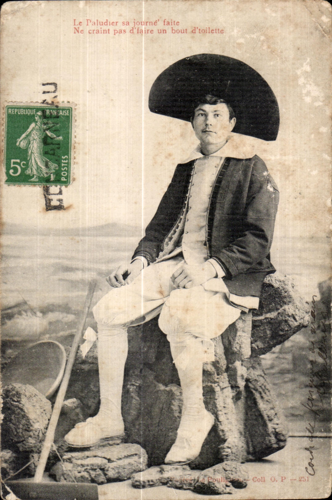 CPA Paludier que su journe hecho no teme para encubrir un traje del folklore del tocador del extremo