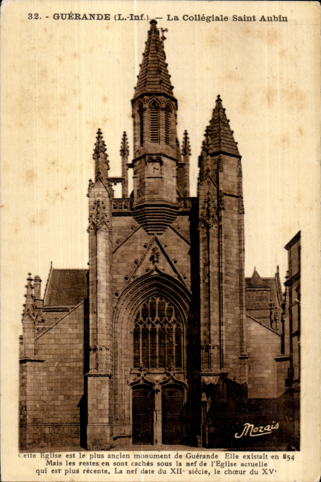 CPA Guerande (L Inf) La Collegiale Saint Aubin