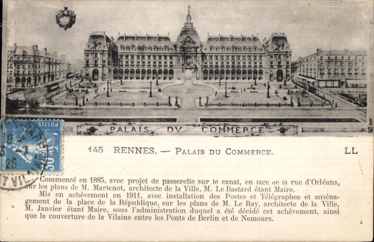 CPA Rennes Palais Du Commerece
