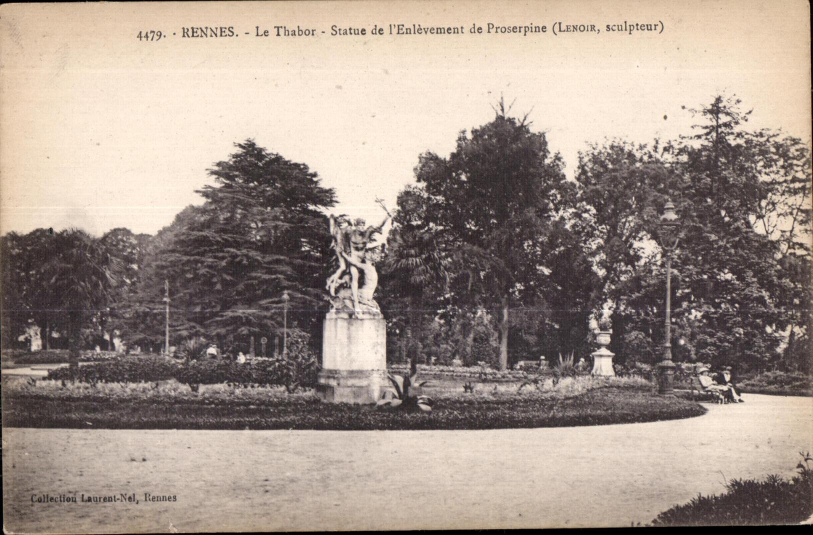 CPA Rennes Le Thabor Statue de I Enlevement de Proserpine