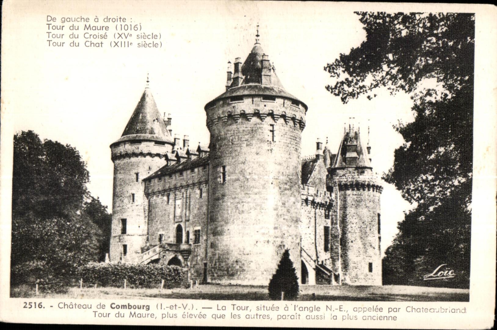 CPA Chateau de Combourg La Tour situee a l angle appelee par Chateaubriand Tour du Maure plus elevee que les autres para