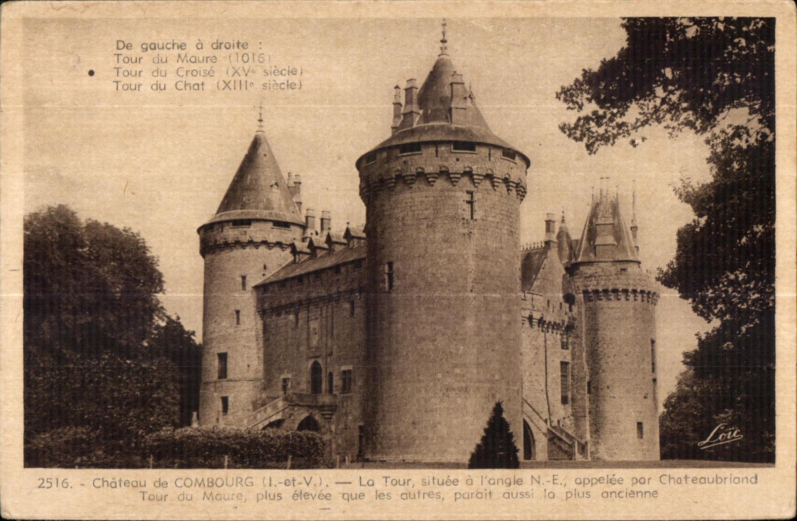 CPA Chateau de Combourg la Tour situee a l angle appelee par Chateaubriand Tour du Maure