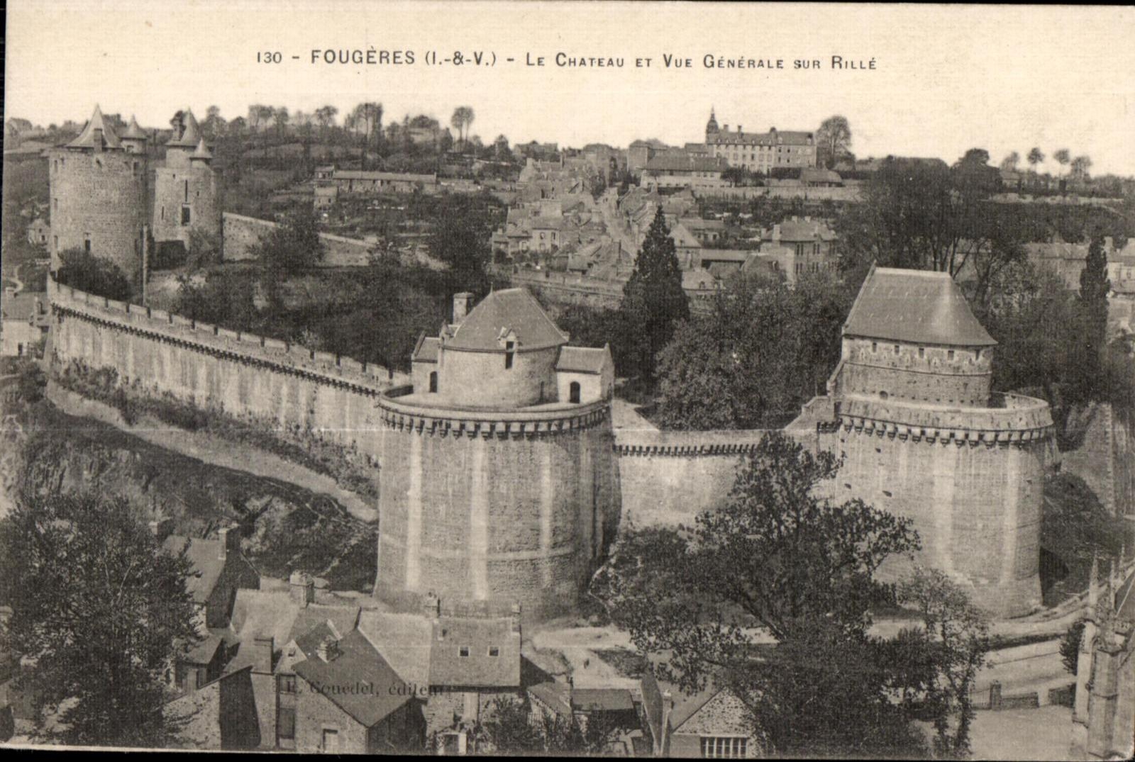 CPA Fougeres Le Chateau et Vue Generale sur Rille