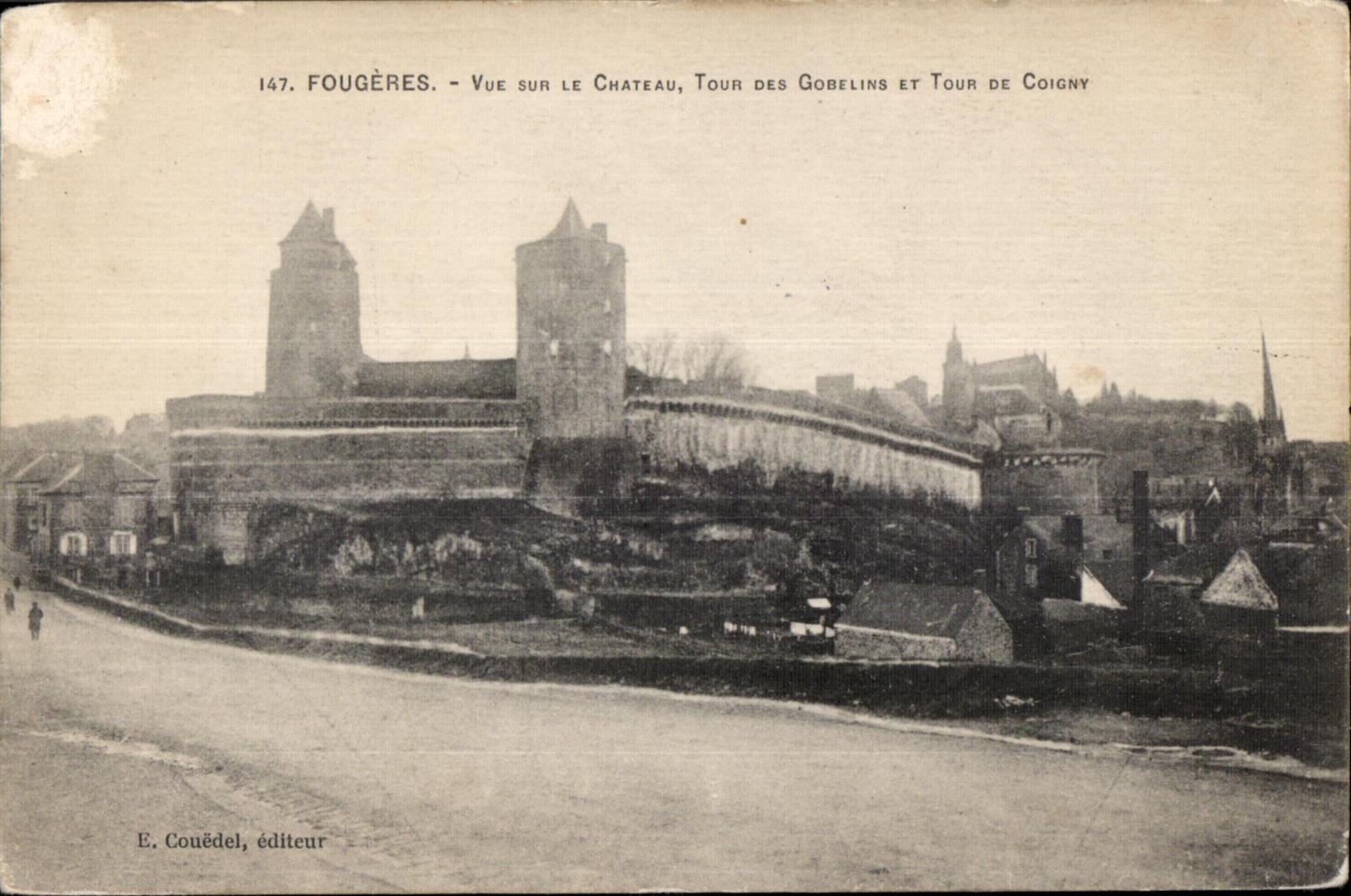 CPA Fougeres Vue sur Le Chateau Tour Des Gobelins et Tour De Coicny