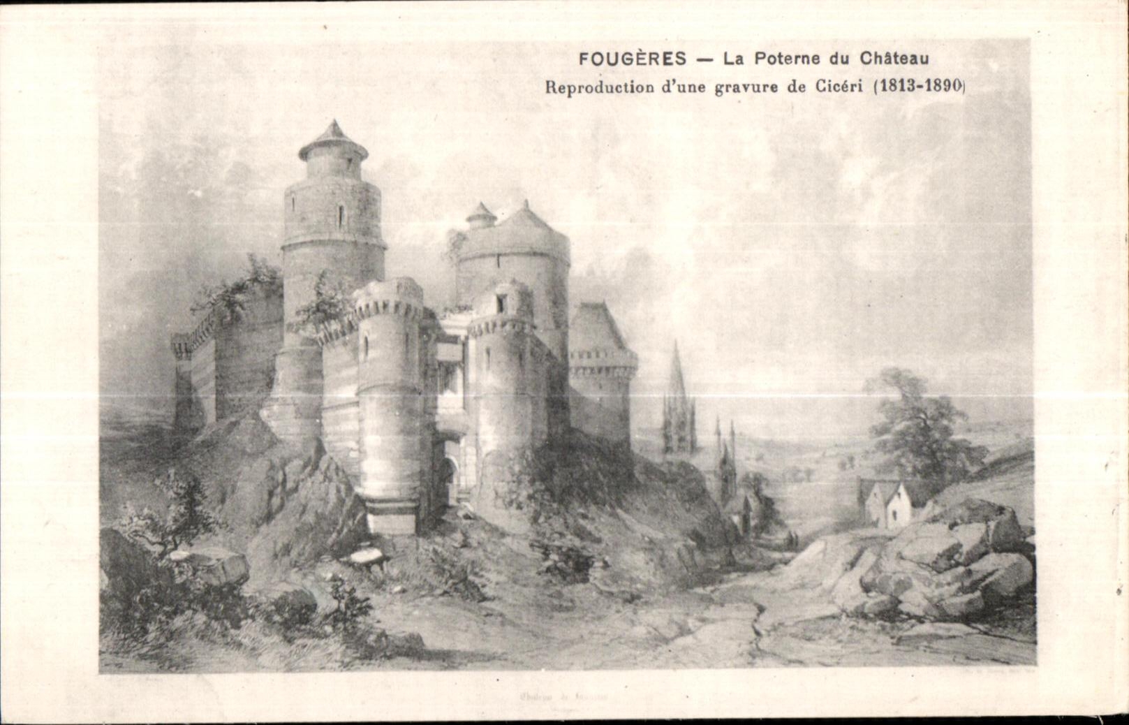 CPA Fougeres La Poterne du Chateau Reproduction d une gravure de Ciceri