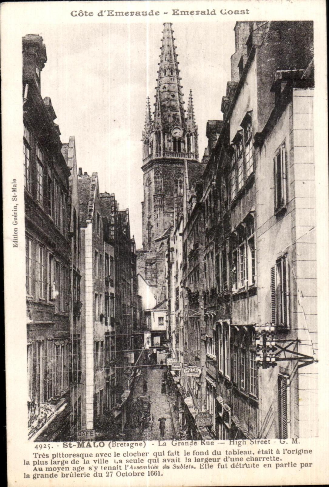 CPA St Malo (Brittany) Main street High Street
