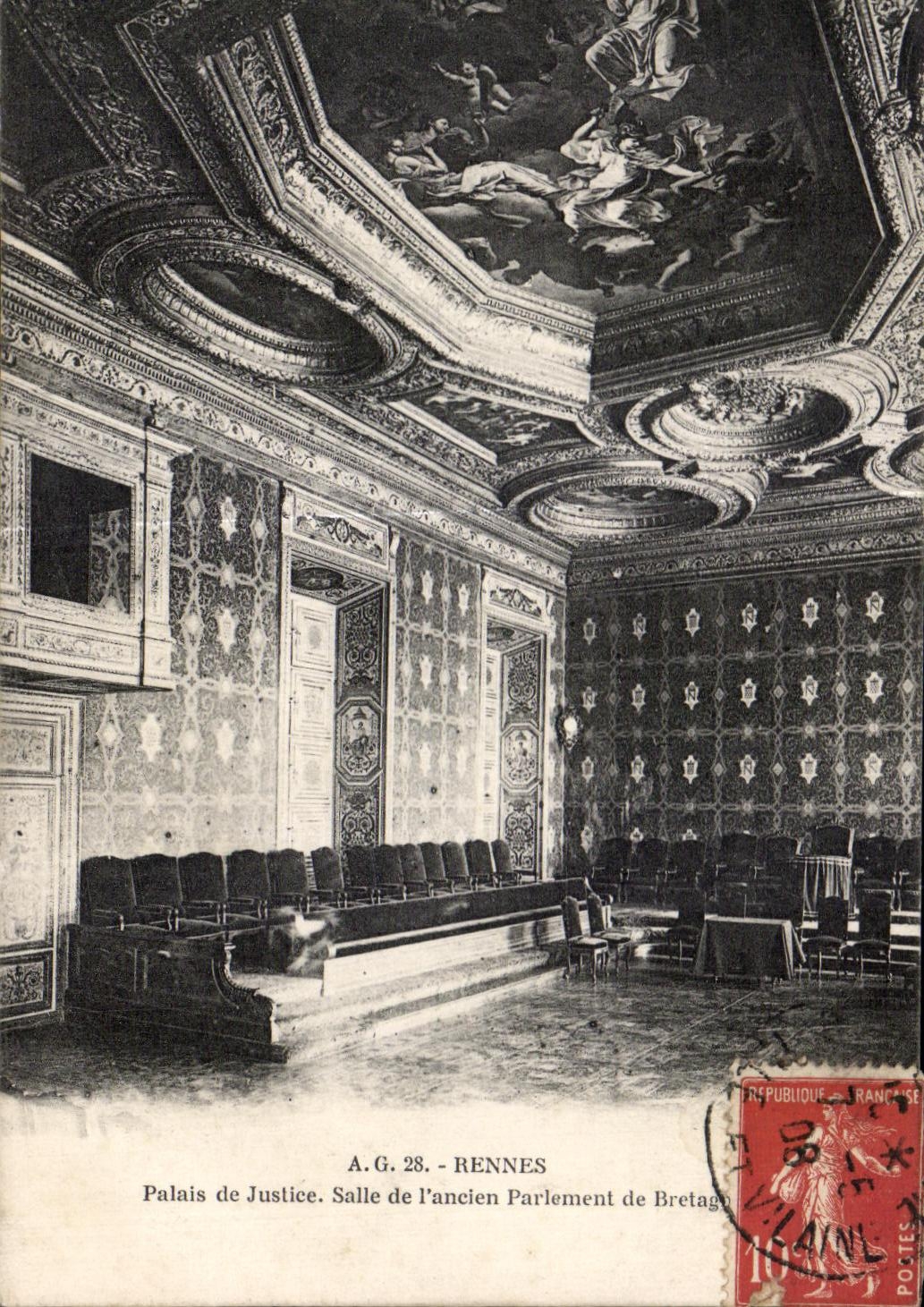 CPA Rennes Palais de Justice Salle de l ancien Parlement de Bretagne