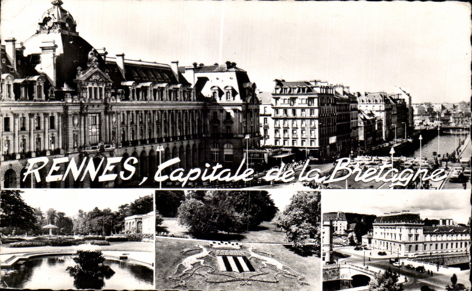CPA Rennes La Potle Jardins du Thabor Ecusson llatal Facuite de Sciences