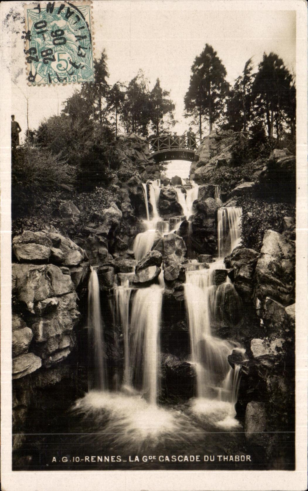 CPA Rennes La Gre Cascade Du Thabor