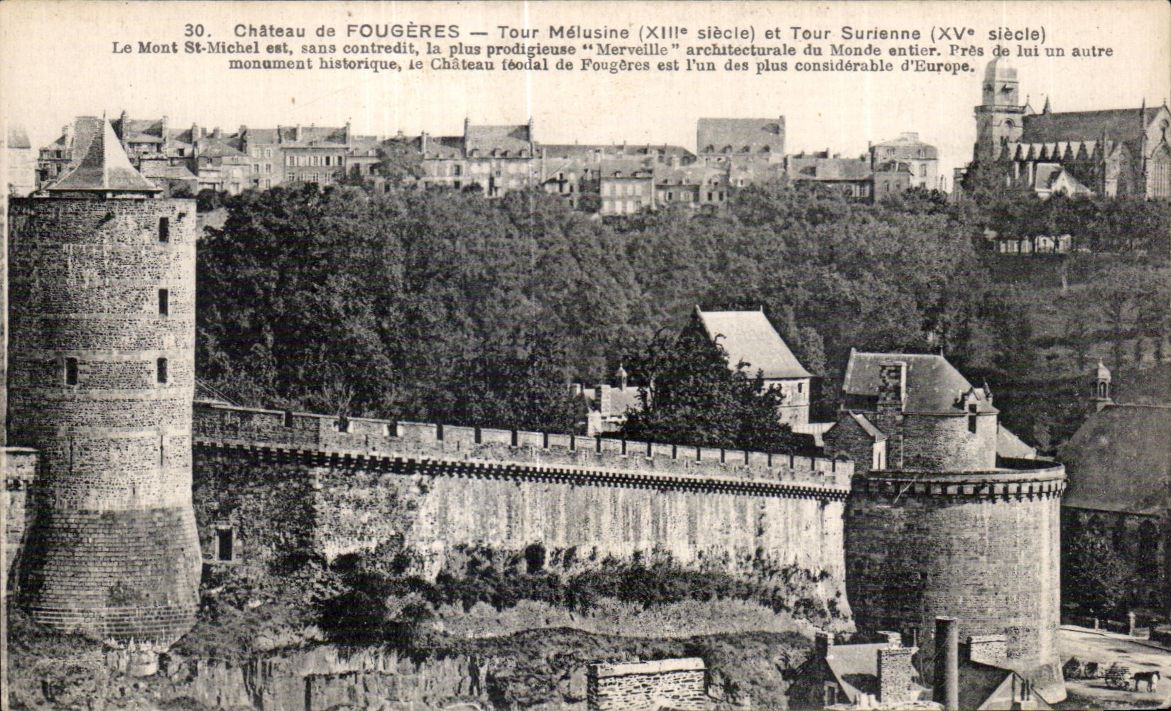 CPA Chateau de Fougeres Tour melusine et Tour Surienne Le Mont St Michel est sans contredit la plus prodigieuse