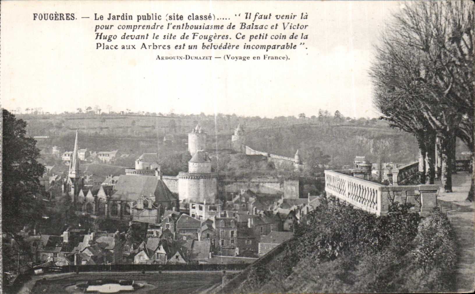 CPA Fougeres Le Jardin Public (site classe)it faul venir la pour comprendre l enthousiasme de Balzac et Victor Huge de