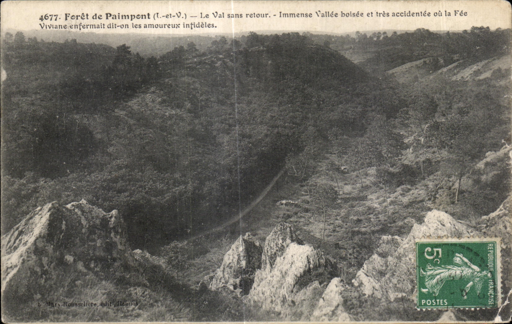 CPA forest of Paimpont the Valley without Immense return wooded and very broken Valley or the Fairy Viviane enfermalt known as one it