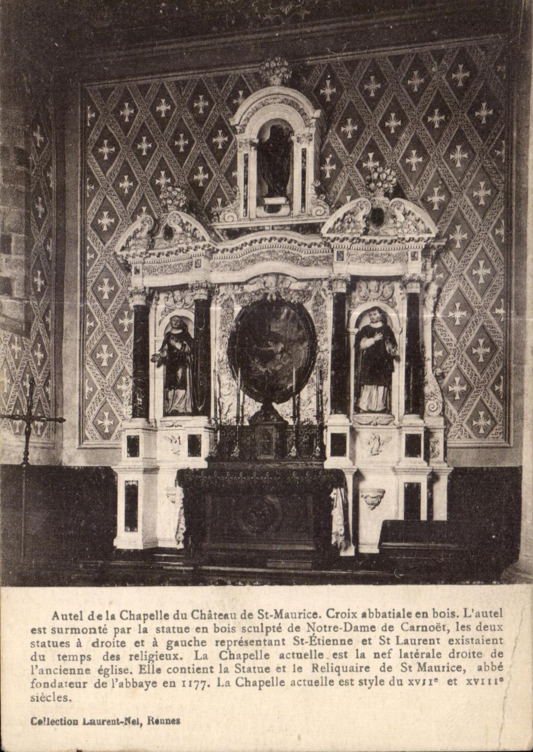 CPA Autel de la chapelle du chateau de St Maurice Rennes 