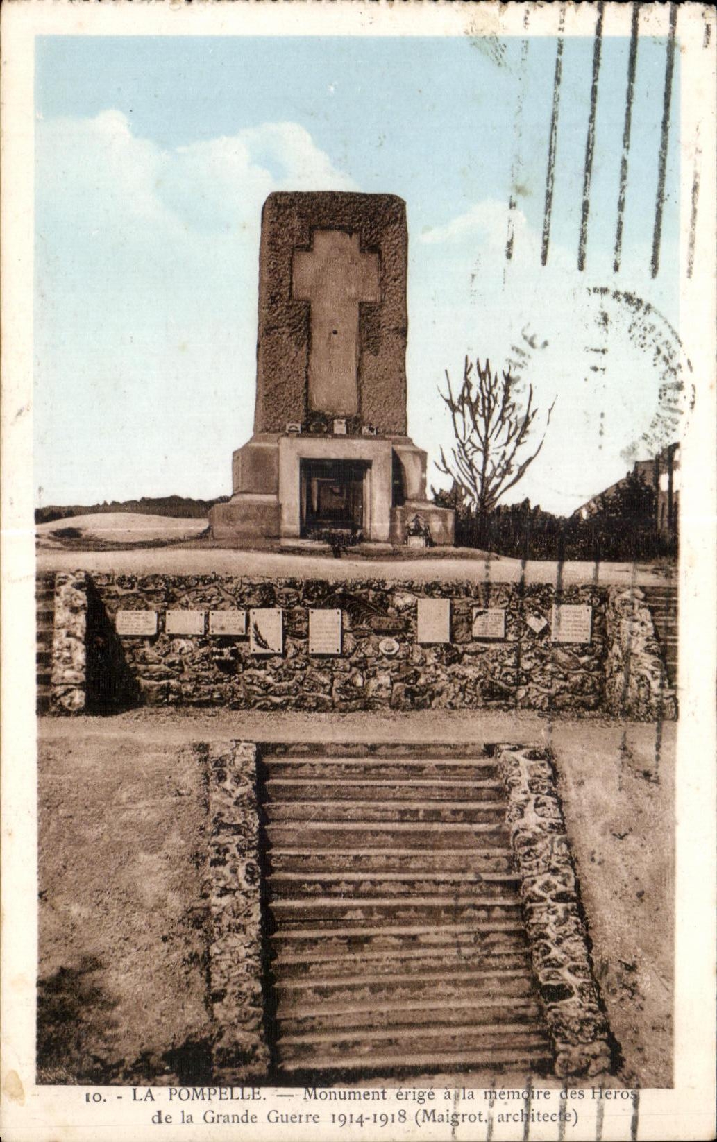 CPA Pompelle Monument sets up asia