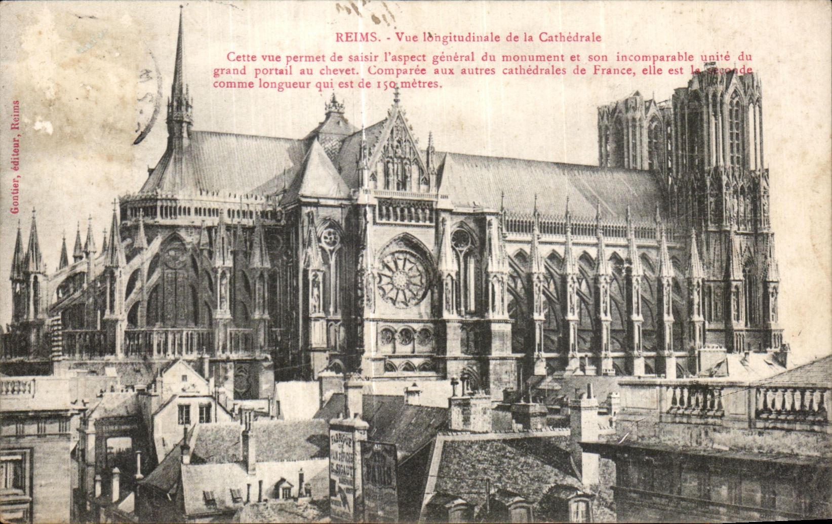 CPA Reims Seen longitudinal of the Cathedral