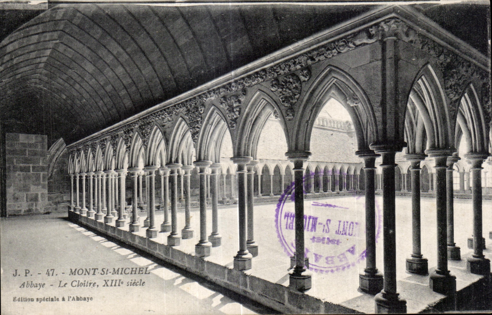 CPA Mont St Michel Abbaye le Cloitre 