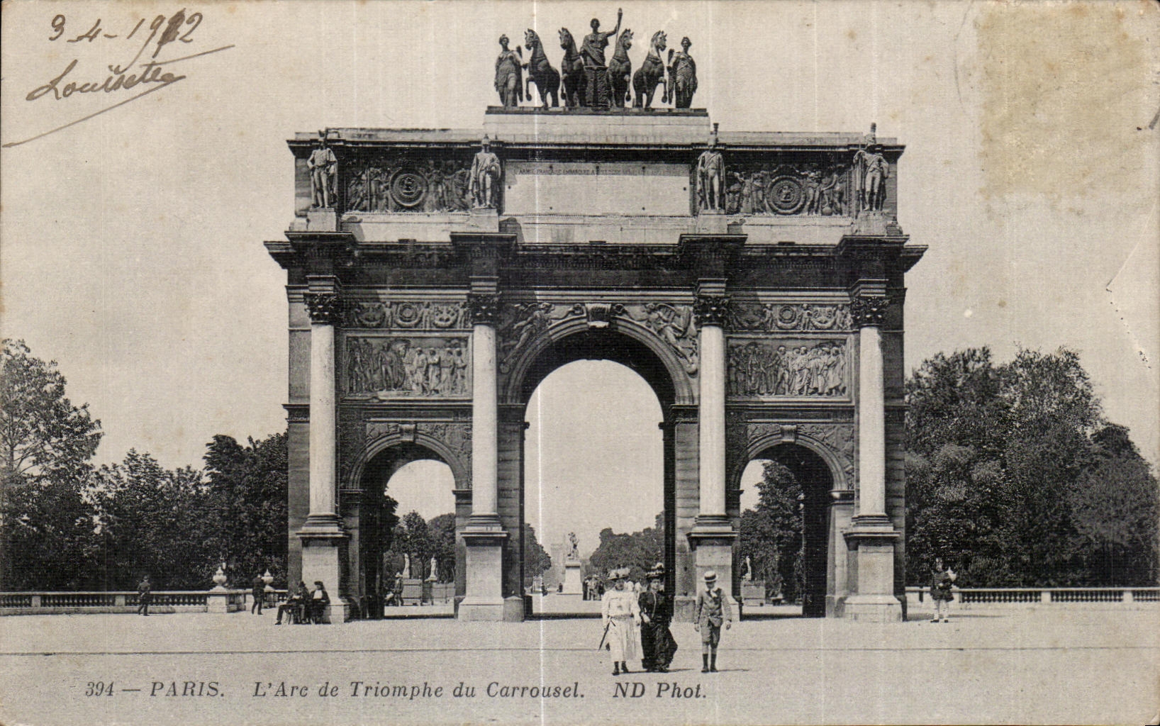 CPA Paris Arc De Triomphe del carrusel de Lovre