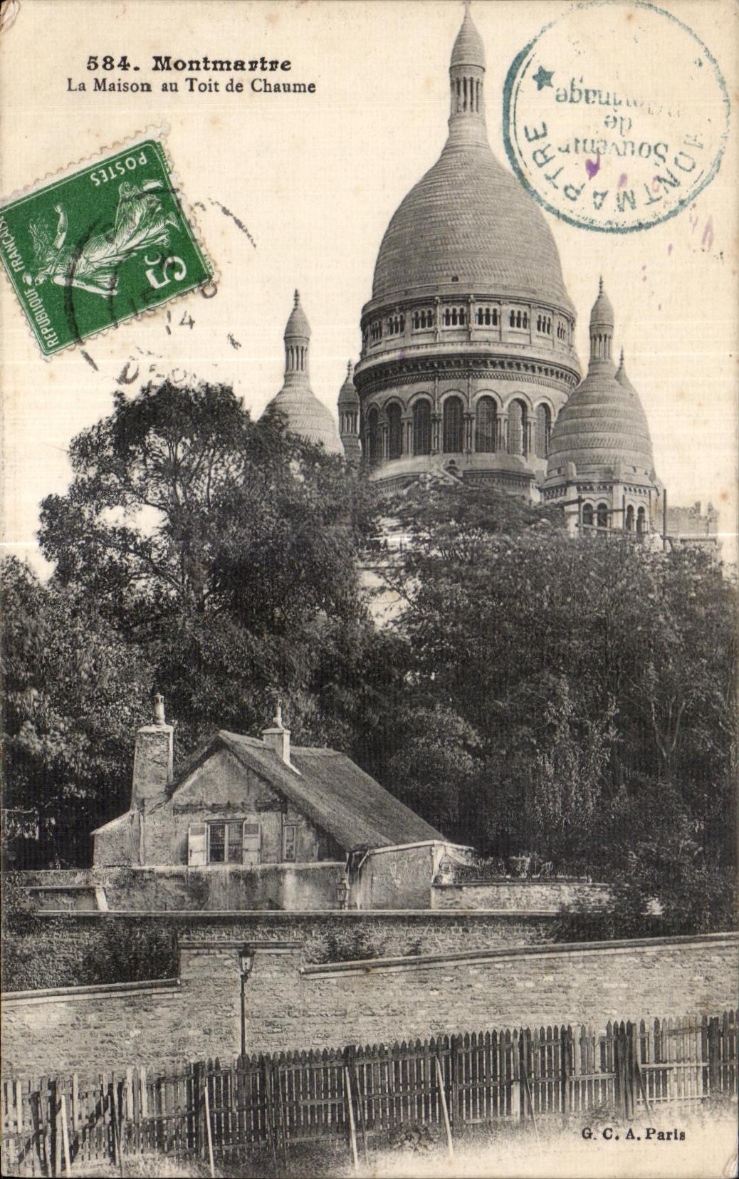 CPA Montmartre the House with the Thatched roof Crowns Heart
