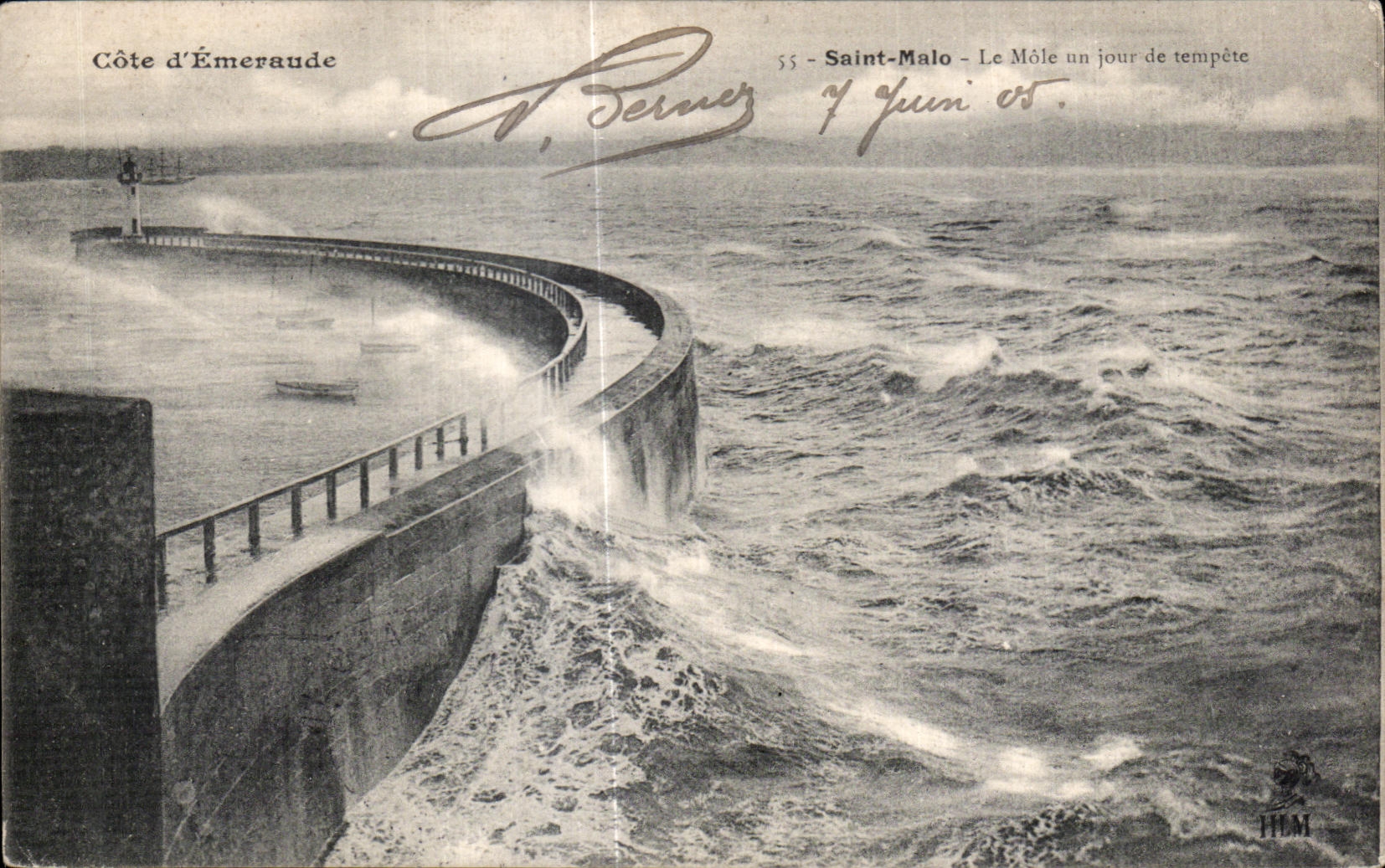 CPA Dimensions Emeraude Malo Saint the Mole one day of storm