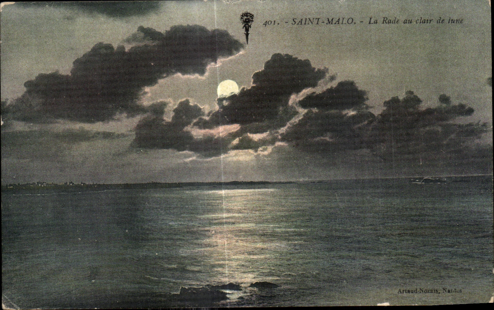 CPA Saint Malo the Roads moonlight year