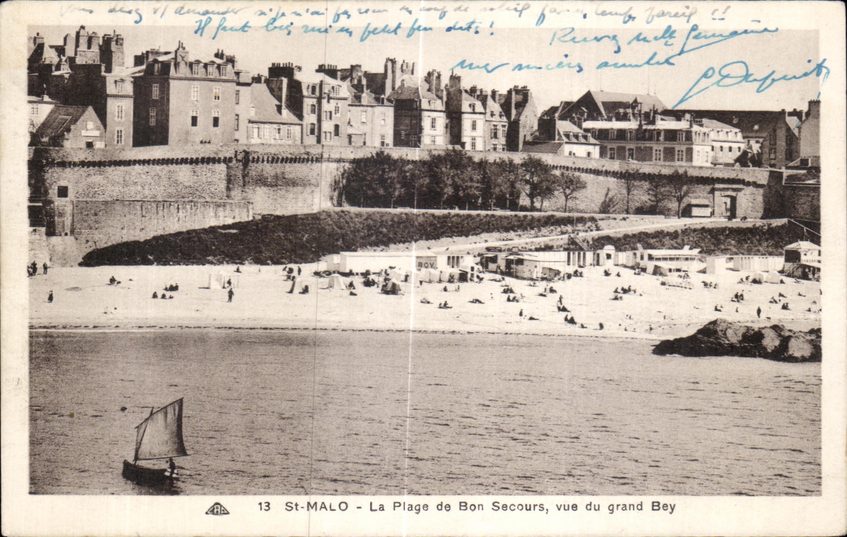 CPA St Malo the Beach of Good Help seen of the large Bey