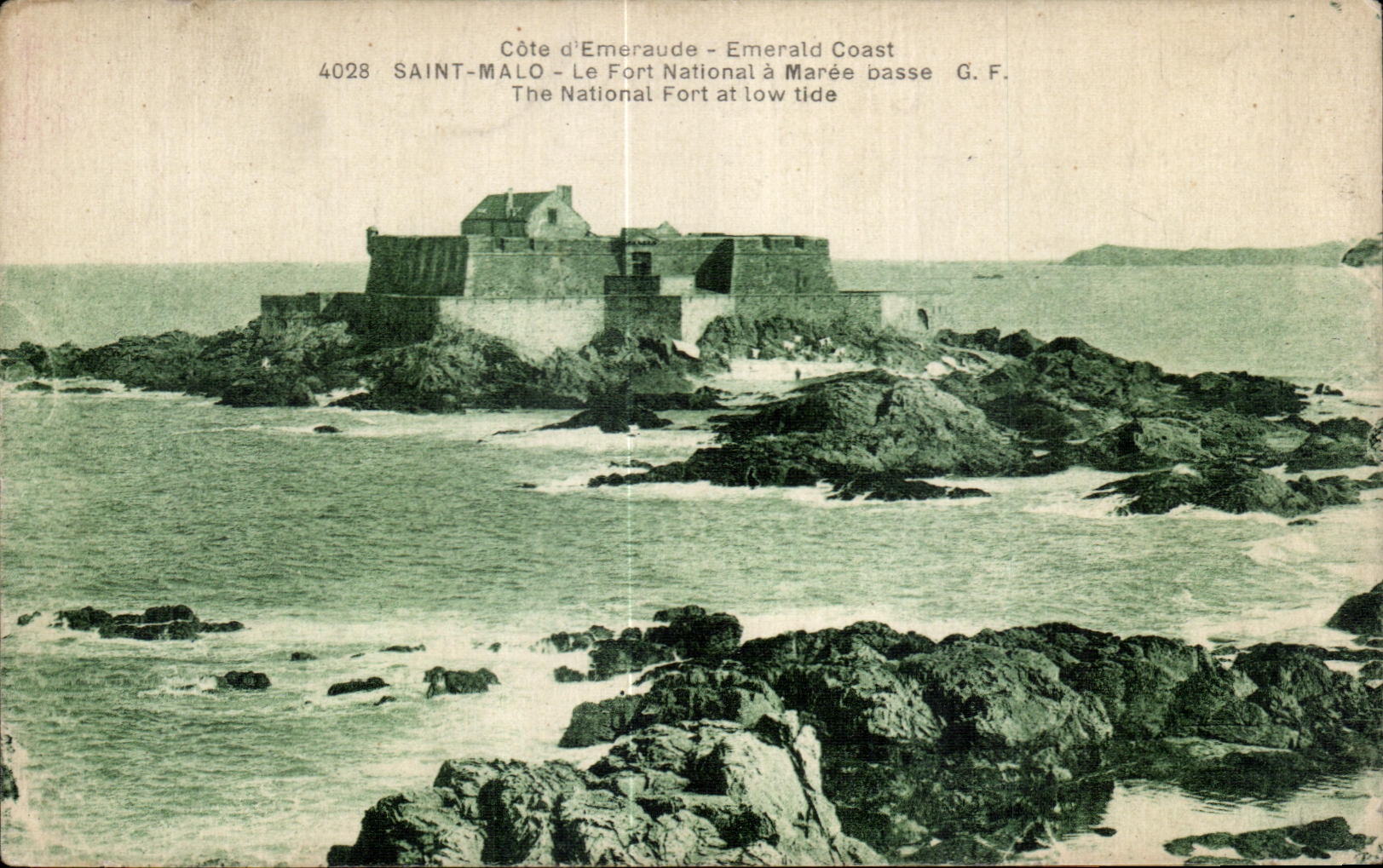 CPA St Malo the Fort National one has Low tide Fort The National At low tide