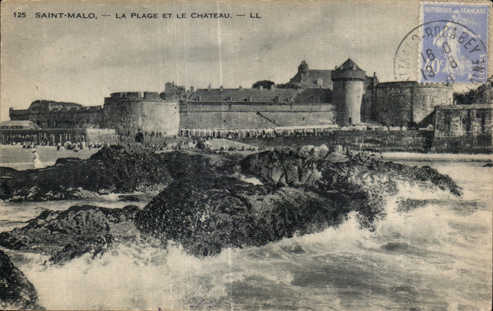 CPA Saint Malo the Beach And the Castle