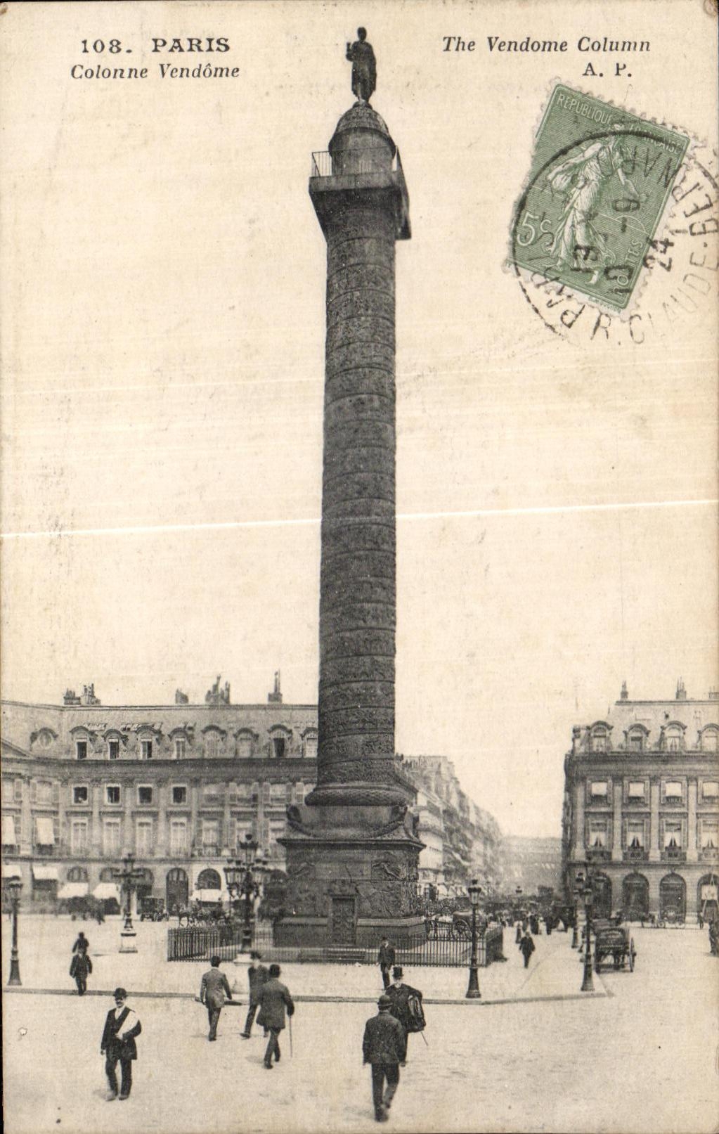 CPA Paris Column Vendome THe Vendome Column