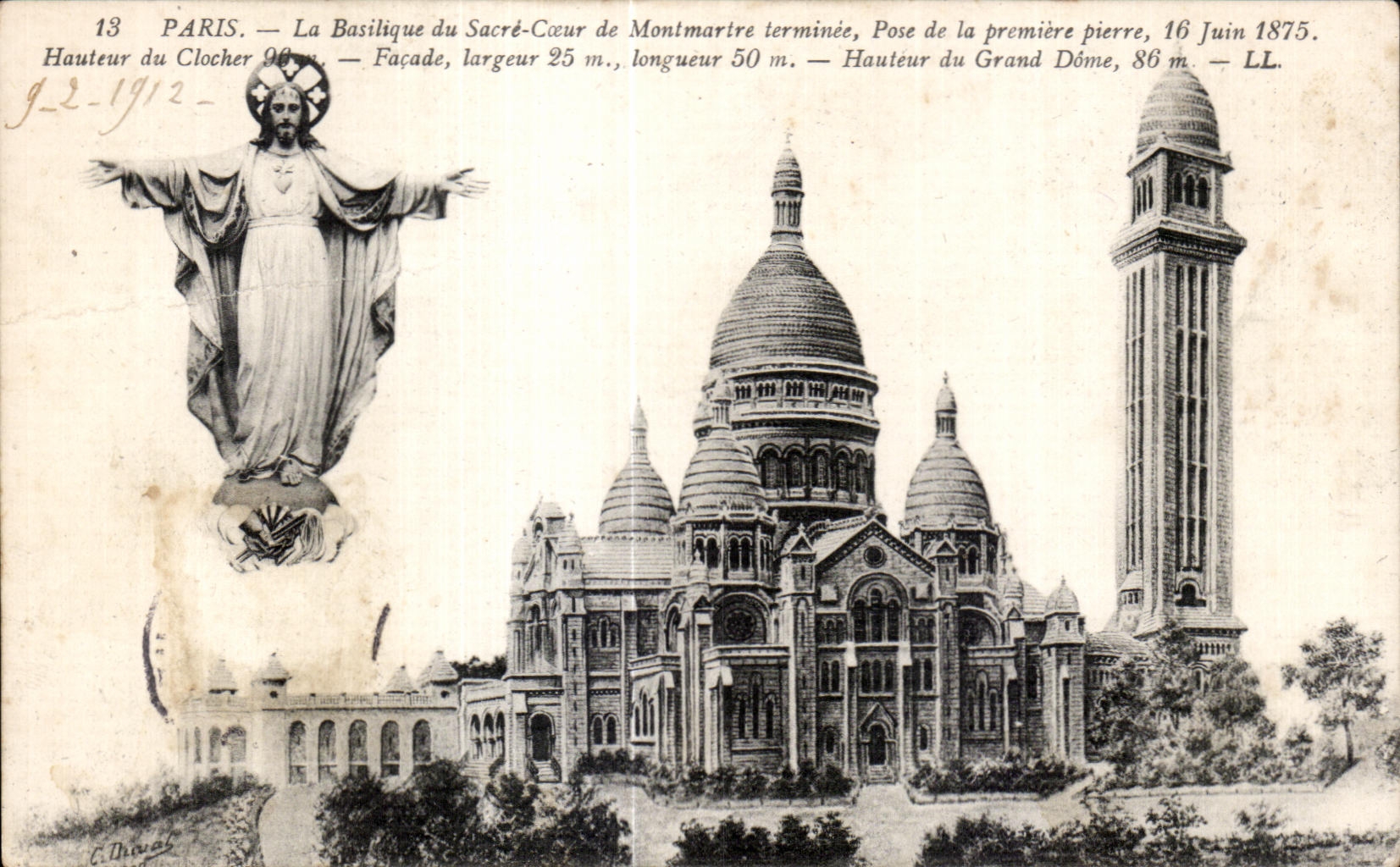 CPA Paris the Basilica of the Sacring of Montmartre Heart