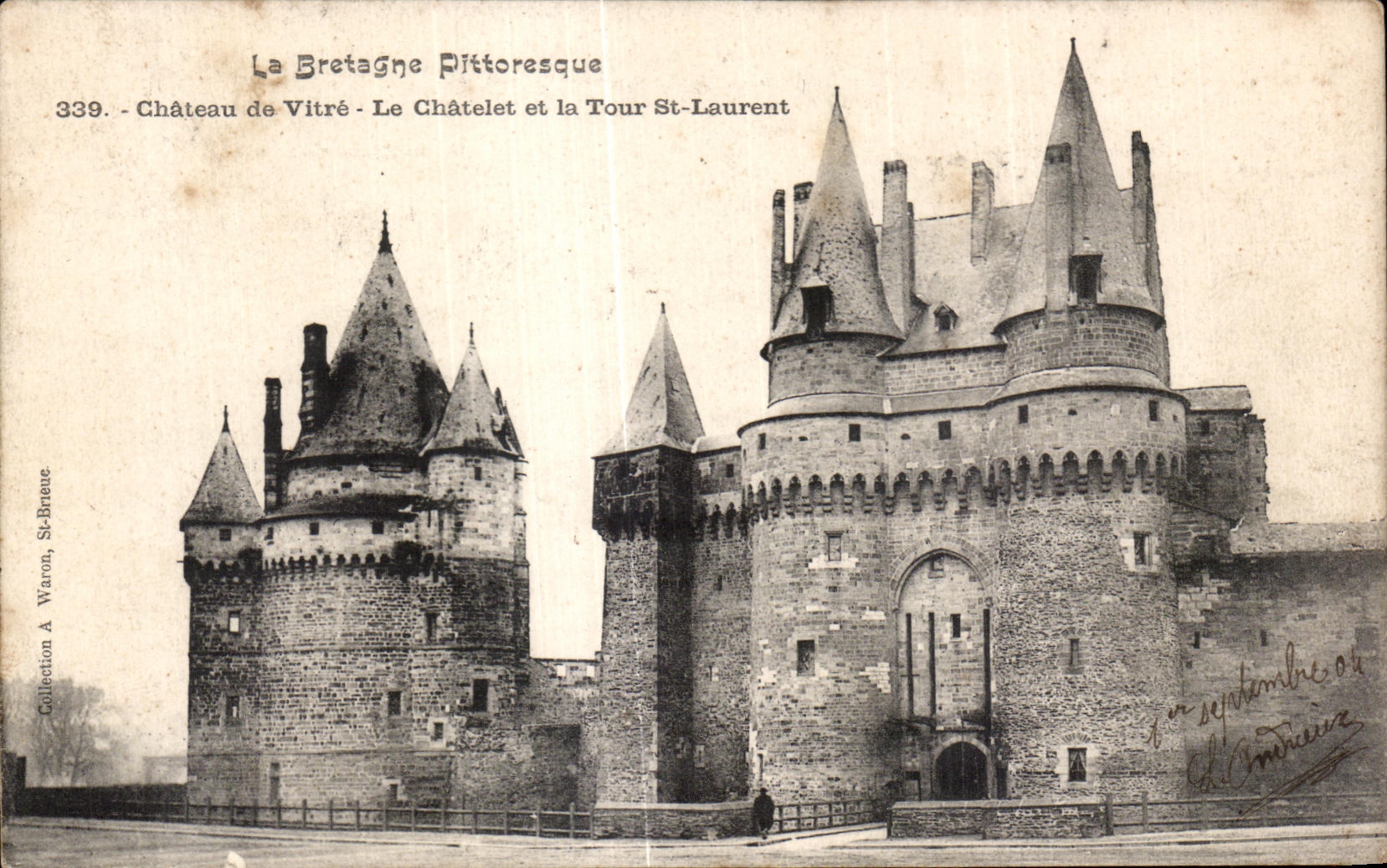 Castillo de CPA del cristal Chatelet y de la torre de St Laurent