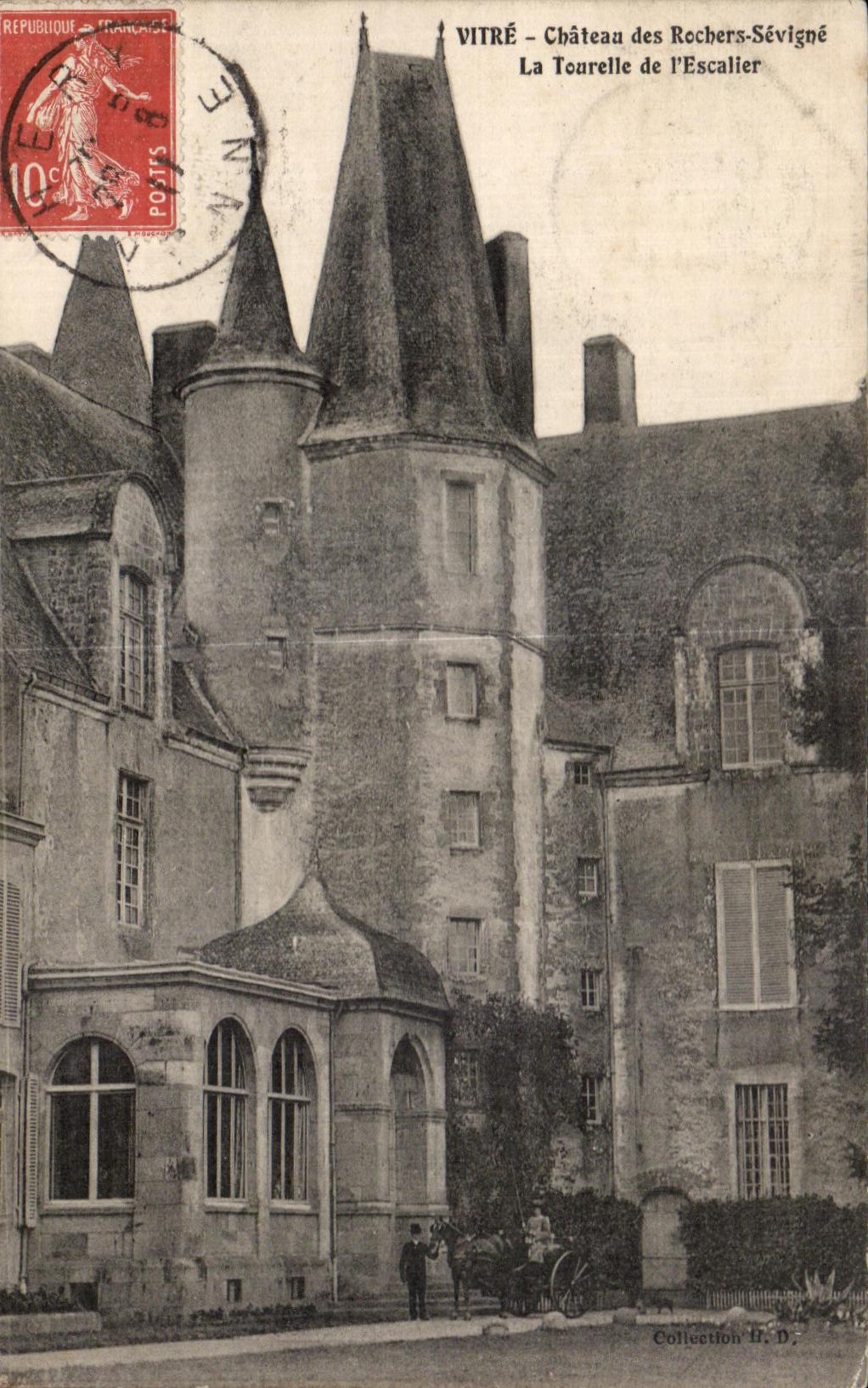 CPA esmalta el castillo de Rocbers Sevigne la torrecilla de la escalera de I