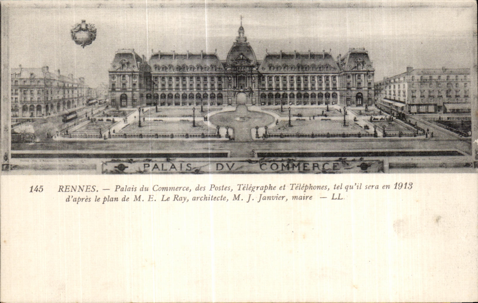 CPA Rennes Palais du Commerce des Postes Telegraphe et Telephones