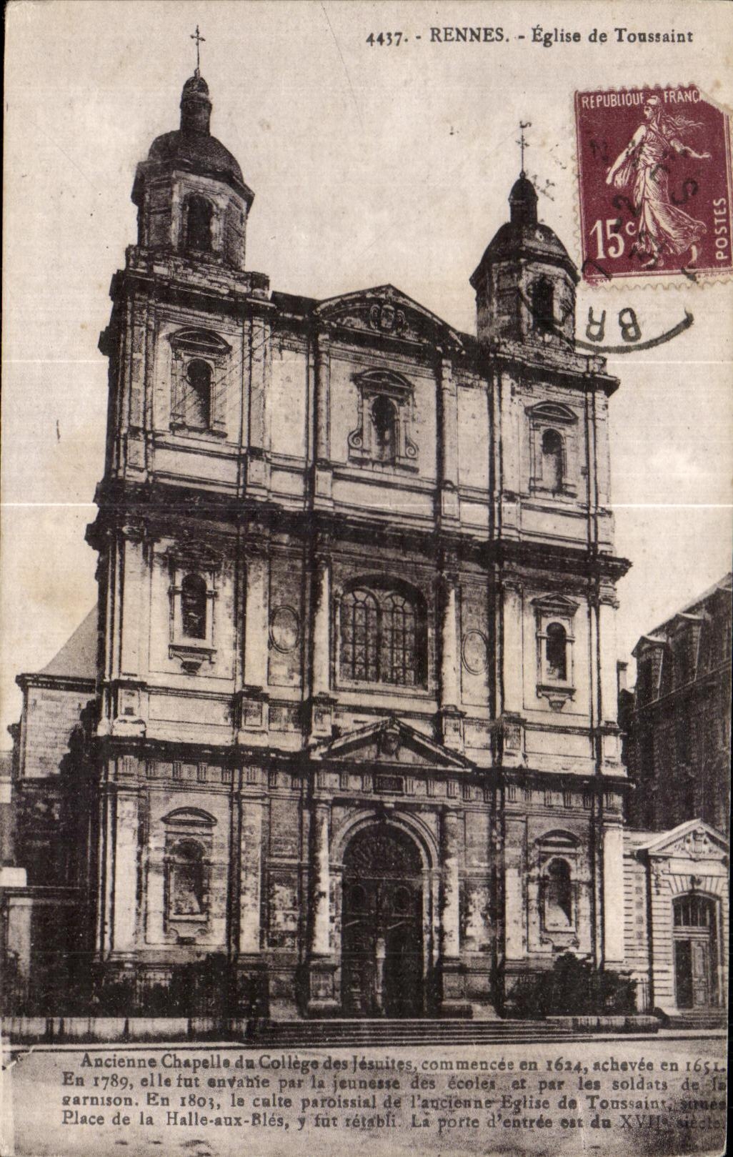 CPA Rennes Eglise de Toussaint