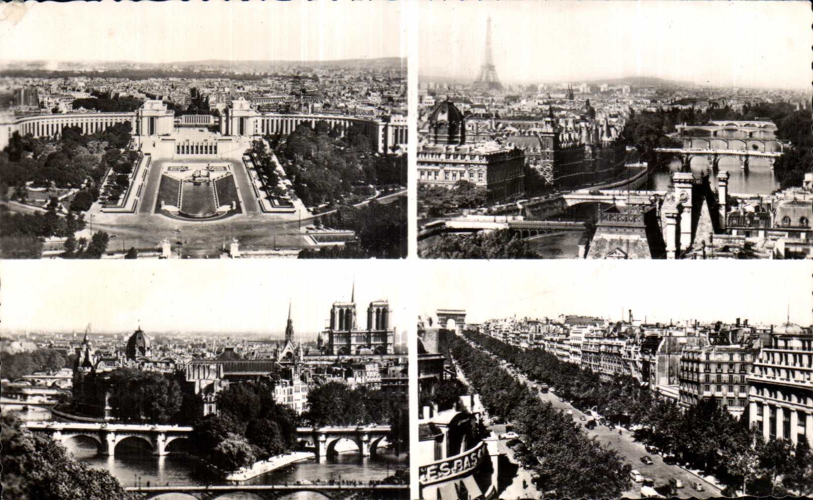 CPA Le Palais de Chaillot vu de la Tour Eiffel sur les Sept Ponts La Pointe de La Cite et les Ponts Avenue des Champs El